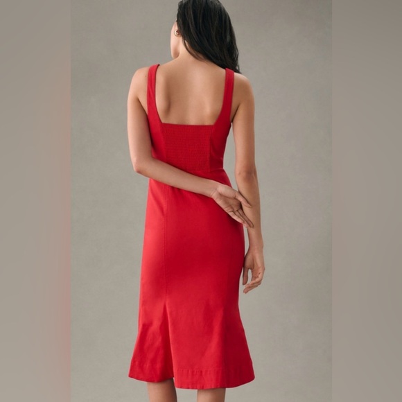 Anthropologie Red Sweetheart bow dress size M, mermaid cut, flared bottom - Picture 3 of 7